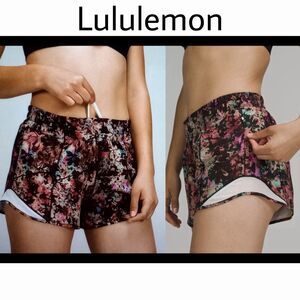 Lululemon Hotty Hot Mid-Rise Lined Short 4” Stencil Blossom Multi Women’s 8